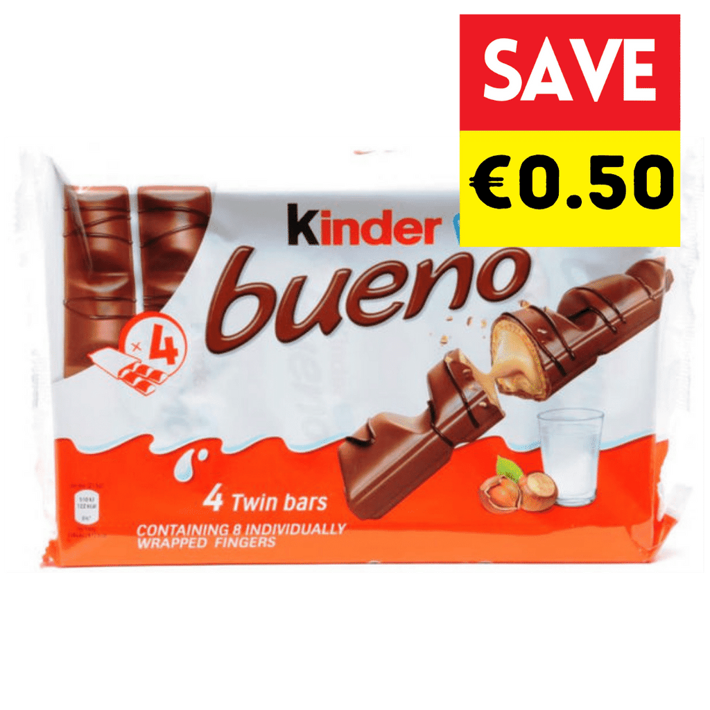 Kinder Bueno Milk and Hazelnuts Bars 4 x 43g (172g)